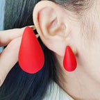 Resin Tear Drop Red Silver Anti Tarnish Stud Earring For Women Bulk