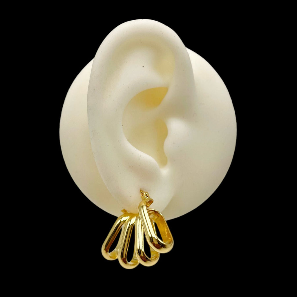 Four Layer 18K Gold Anti Tarnish Hoop Earring Pair For Women Bulk