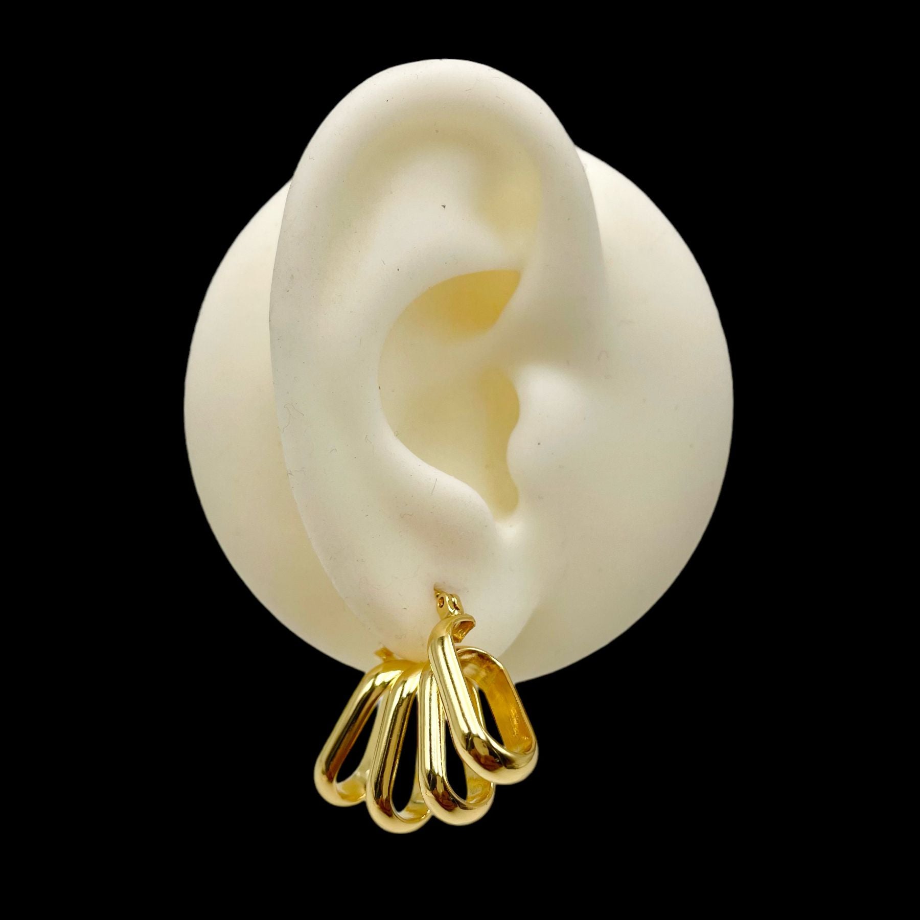 Four Layer 18K Gold Anti Tarnish Hoop Earring Pair For Women Bulk