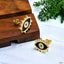 Oval Evil Eye Eyelash Blue Gold Copper Enamel Stud Earring Pair Bulk