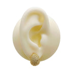 Frosted Ball CZ 18K Gold Anti Tarnish Stud Earring Pair Bulk