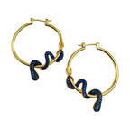 Snake 18K Gold Plated Anti Tarnish Cubic Zirconia Hoop Earring Bulk