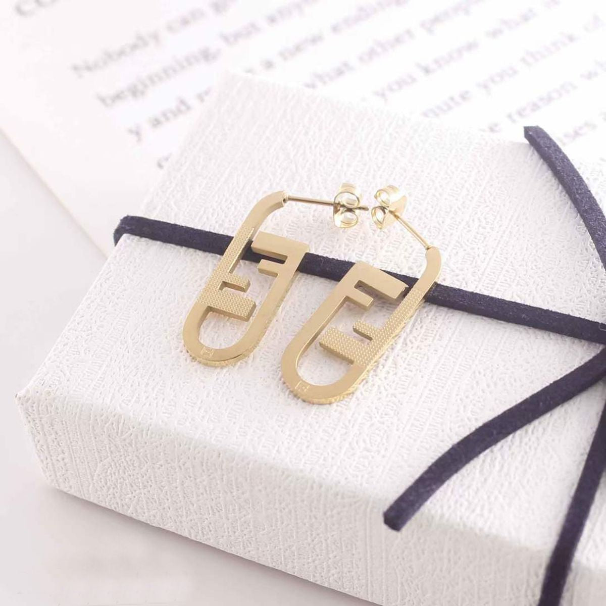 Fashion Gold Anti Tarnish Stainless Steel Dangler Stud Earring Bulk