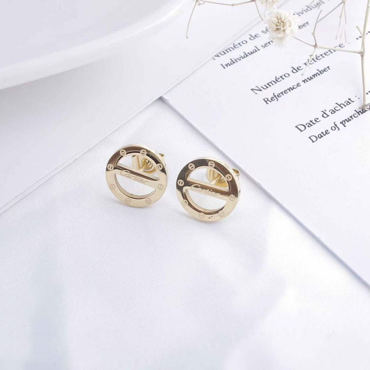 Screw 18K Gold Anti Tarnish Stainless Steel Stud Earring Women Bulk