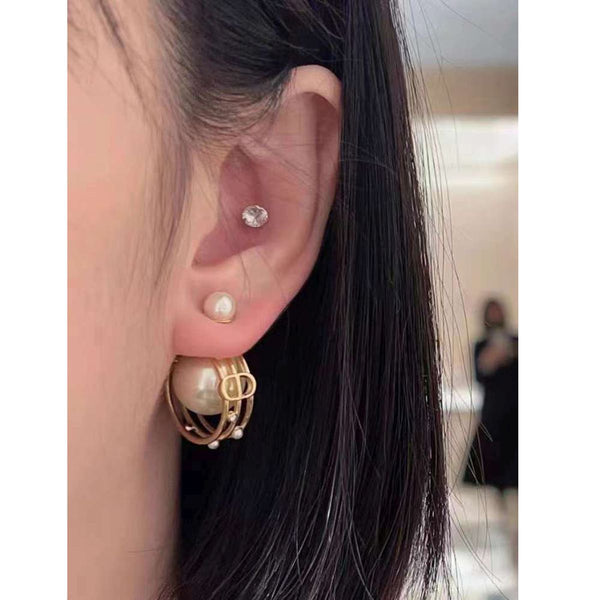 Ball Pearl 18K Gold Anti Tarnish Stud Drop Earring For Women Bulk Secondary image