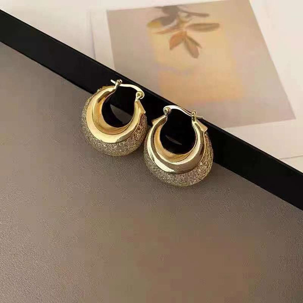 Stylish 18K Gold Anti Tarnish Hoop Earring Girl For Women Bulk Secondary image