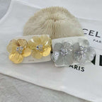 Filigree Flower Cubic Zirconia 18K Gold Anti Tarnish Stud Earring Bulk