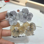 Filigree Flower Cubic Zirconia 18K Gold Anti Tarnish Stud Earring Bulk