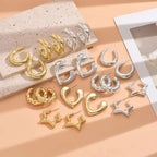 Glossy Square 18K Gold Anti Tarnish Hoop Earring For Women Bulk