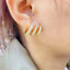 Layer Cubic Zirconia 18K Gold Anti Tarnish Hoop Stud Earring Bulk