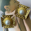Geometric Shape Pearl White 18K Gold Anti Tarnish Stud Earring Bulk