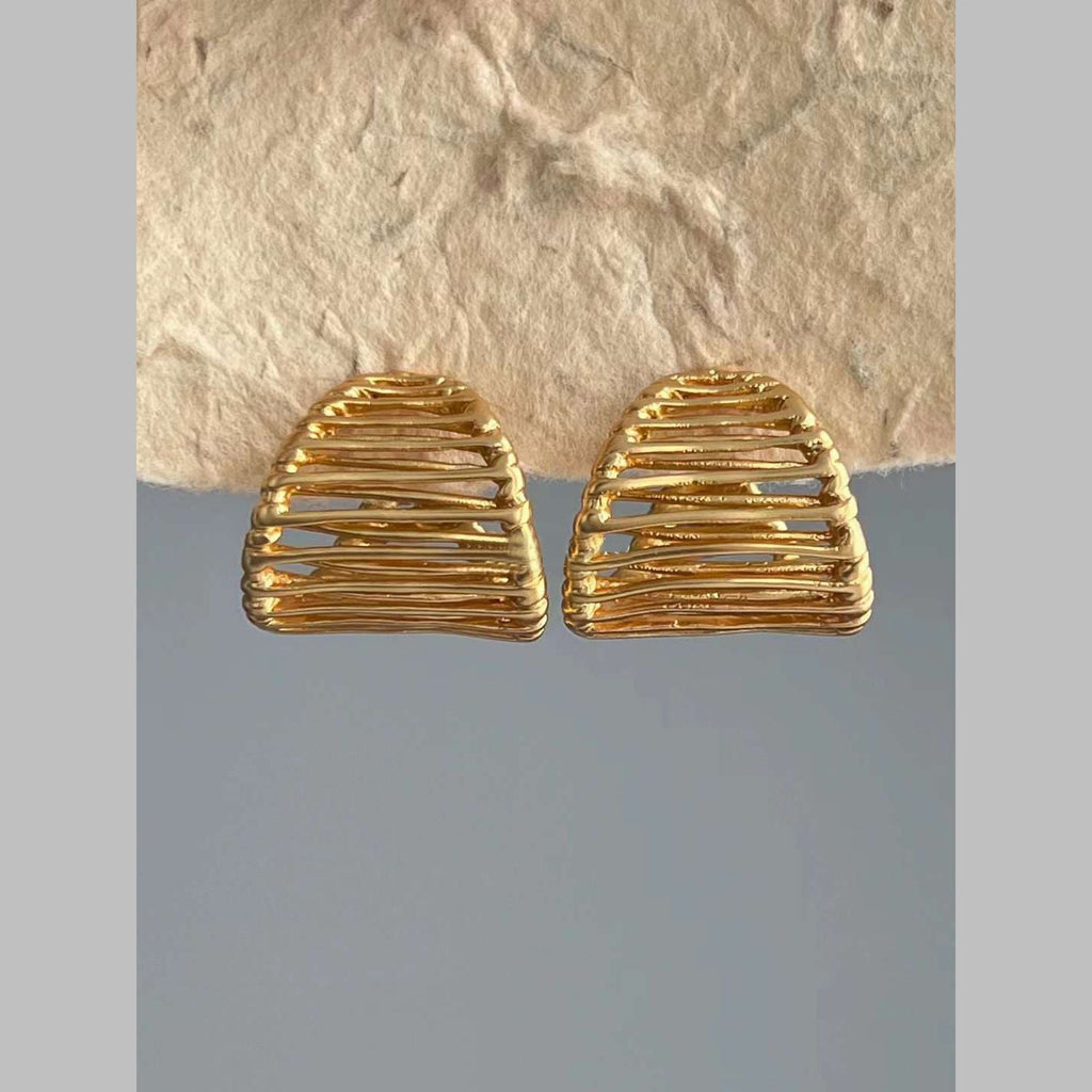 Filigree 18K Gold Anti Tarnish Hoop Earring For Women Bulk