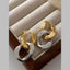 Curb Chain 18K Gold Silver Anti Tarnish Dangler Hoop Earring Bulk