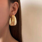 Textured Thick Silver Anti Tarnish Hoop Earring For Women Bulk
