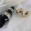 Dented 18K Gold Anti Tarnish Hoop Earring For Women Bulk