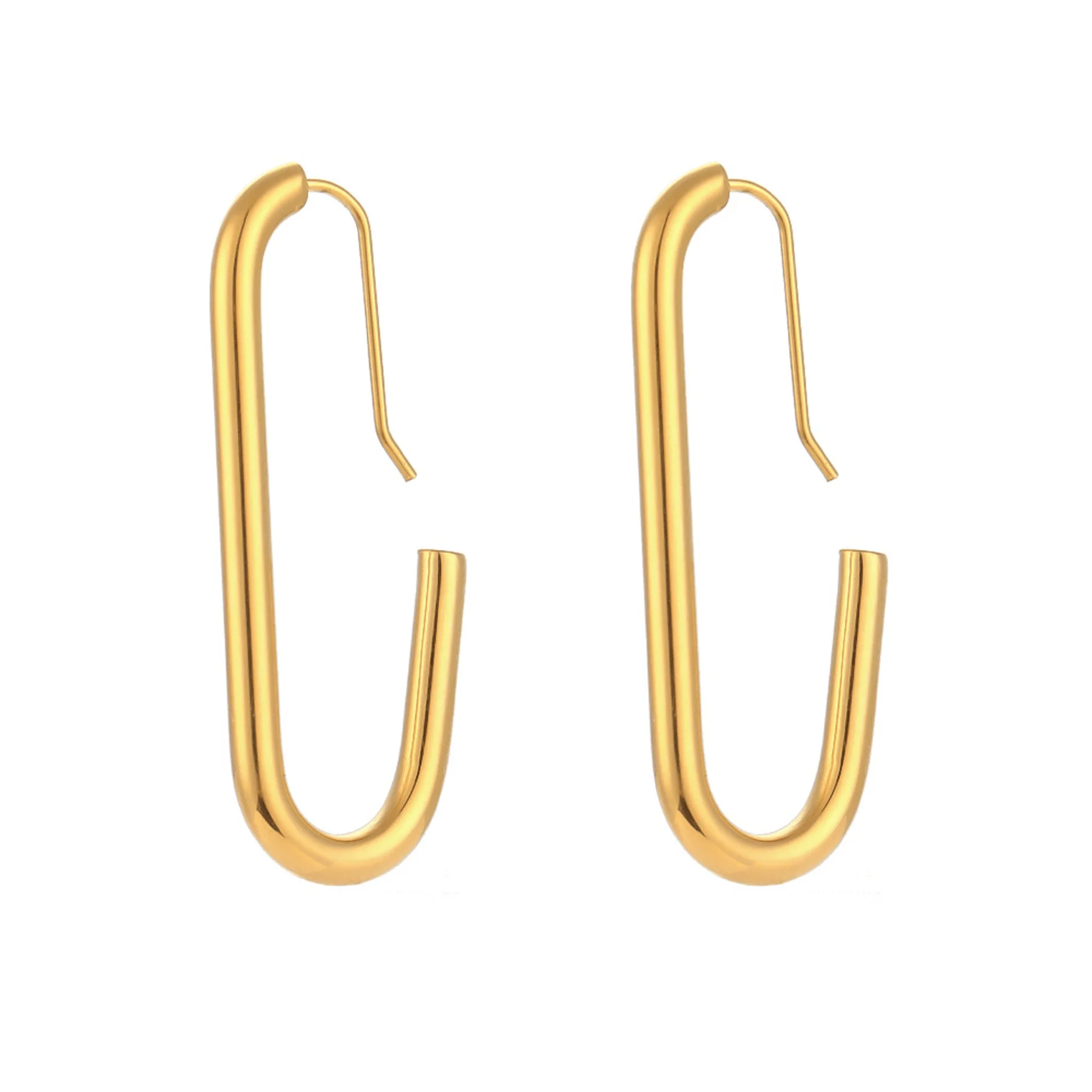 Simple Oval 18K Gold Stainless Steel Anti Tarnish Hoop Earring Bulk