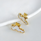 Cloud Mother Of Pearl White Gold Brass Anti Tarnish Stud Earring Bulk