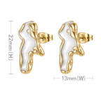 Cloud Mother Of Pearl White Gold Brass Anti Tarnish Stud Earring Bulk