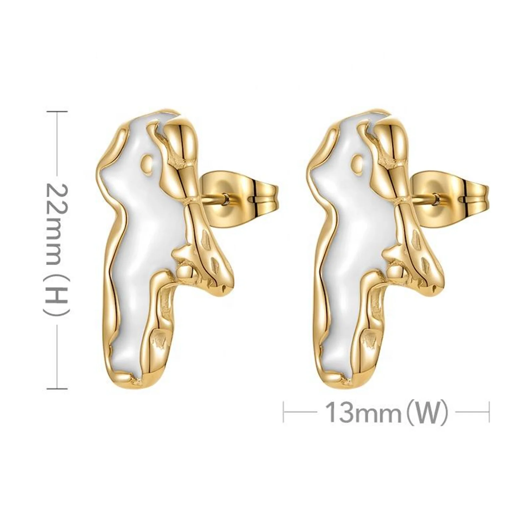 Cloud Mother Of Pearl White Gold Brass Anti Tarnish Stud Earring Bulk
