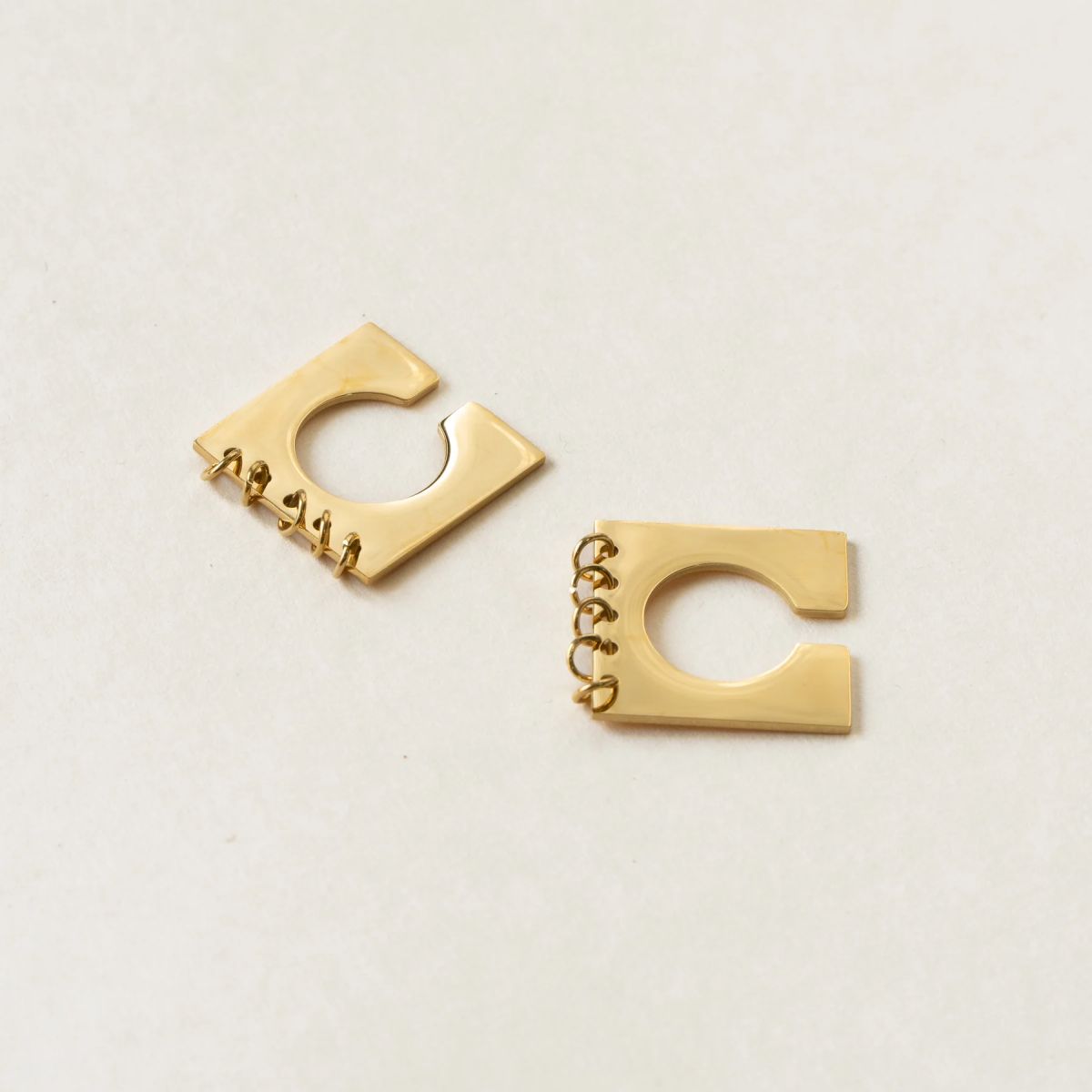 Square Round 18K Gold Brass Anti Tarnish Ear Cuff Earring Women Bulk Secondary image