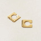 Square Round 18K Gold Brass Anti Tarnish Ear Cuff Earring Women Bulk