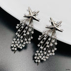 Star Filigree CZ 18K Gold Anti Tarnish Dangler Earring Bulk