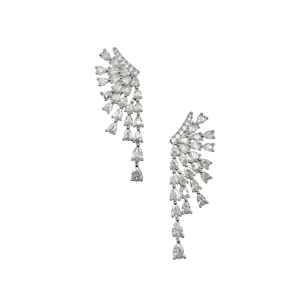 Pear Drop Solitaire CZ 18K Gold Anti Tarnish Dangler Earring Bulk