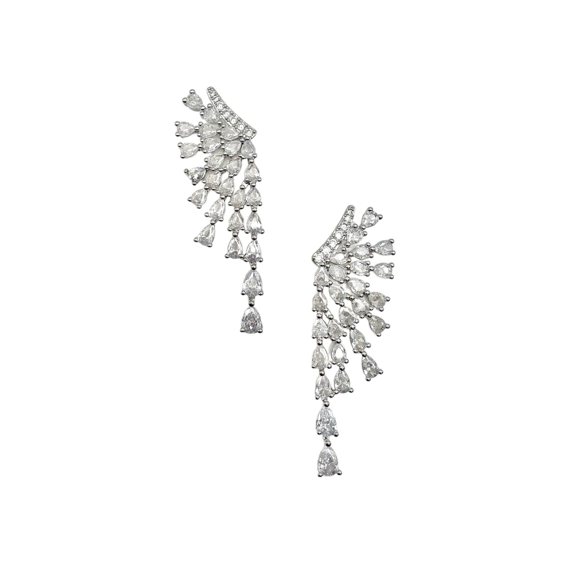 Pear Drop Solitaire CZ 18K Gold Anti Tarnish Dangler Earring Bulk
