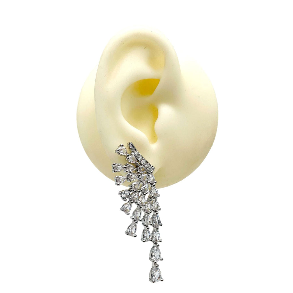 Pear Drop Solitaire CZ 18K Gold Anti Tarnish Dangler Earring Bulk