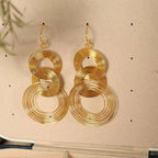 Join Ring 18K Gold Anti Tarnish Dangler Earring For Women Bulk