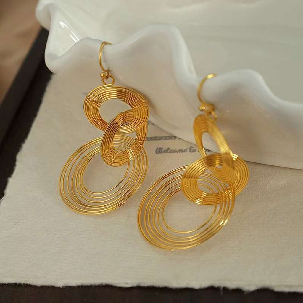 Join Ring 18K Gold Anti Tarnish Dangler Earring For Women Bulk
