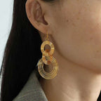 Join Ring 18K Gold Anti Tarnish Dangler Earring For Women Bulk