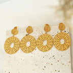 Oval Filigree 18K Gold Anti Tarnish Dangler Earring For Women Bulk