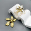 Flower Enamel White 18K Gold Anti Tarnish Stud Earring For Women Bulk