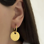 Clover Flower Stainless Steel Gold Plated Anti Tarnish Drop Earring Bulk
