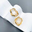 Dented Pearl White 18K Gold Anti Tarnish Stud Dangler Earring Bulk