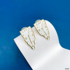 Triangle Clock White Gold Anti Tarnish Stud Dangler Earring Bulk