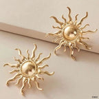 Sun 18K Gold Anti Tarnish Stud Earring For Women Bulk