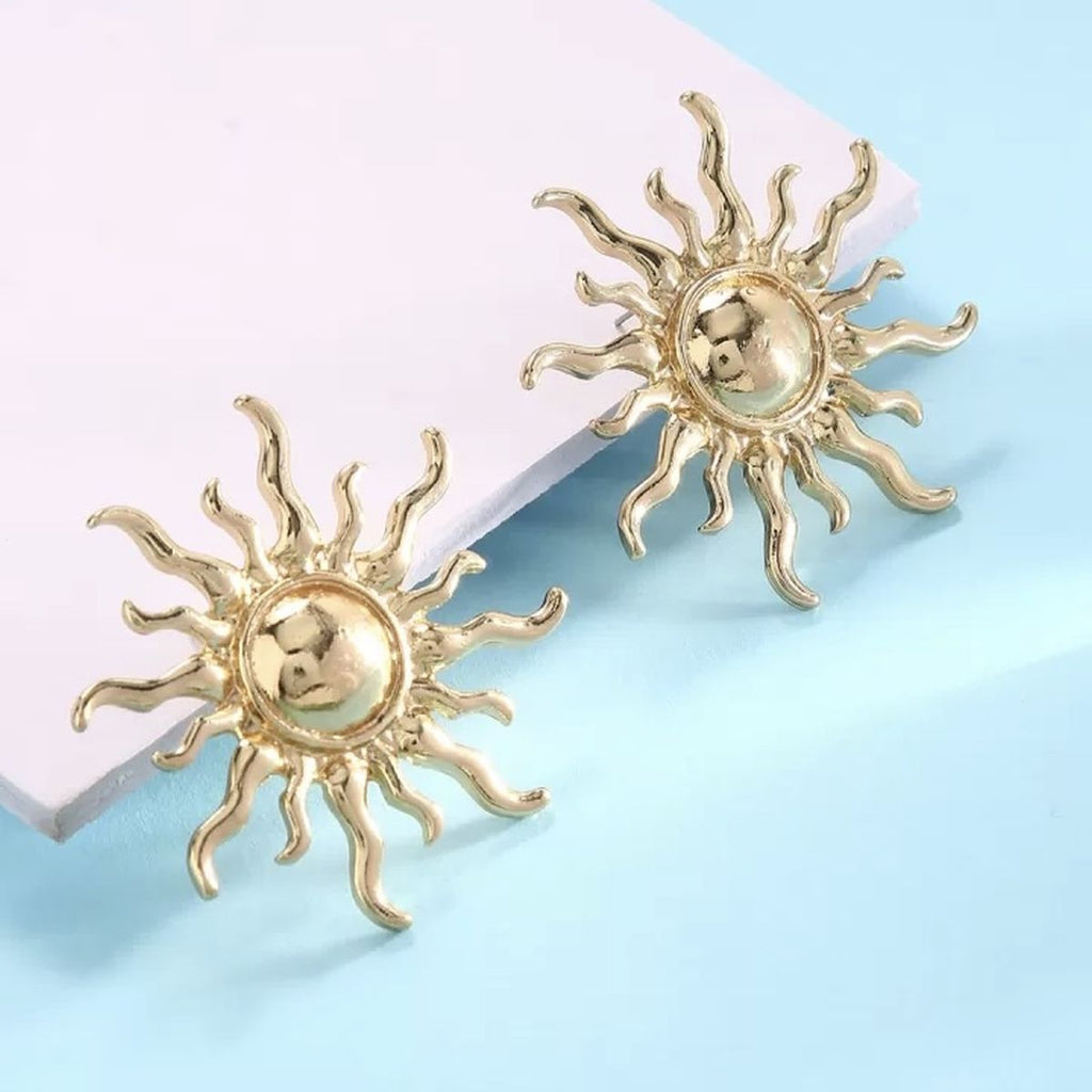 Sun 18K Gold Anti Tarnish Stud Earring For Women Bulk