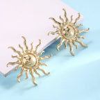 Sun 18K Gold Anti Tarnish Stud Earring For Women Bulk