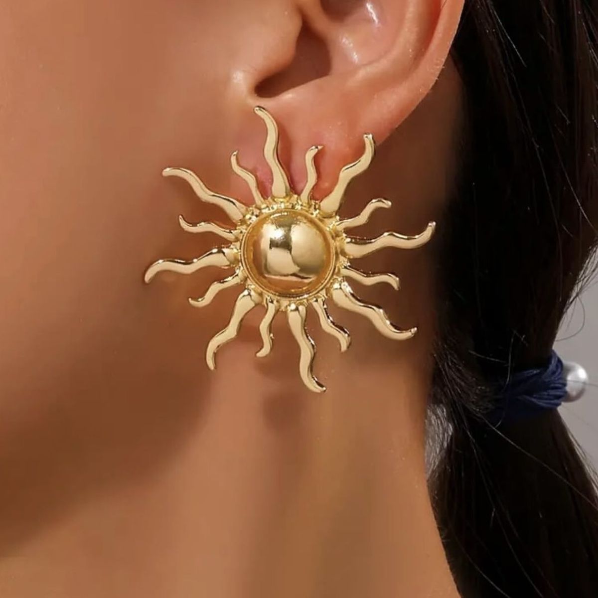 Sun 18K Gold Anti Tarnish Stud Earring For Women Bulk
