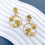 Flower 18K Gold Anti Tarnish Dangler Earring For Women Bulk