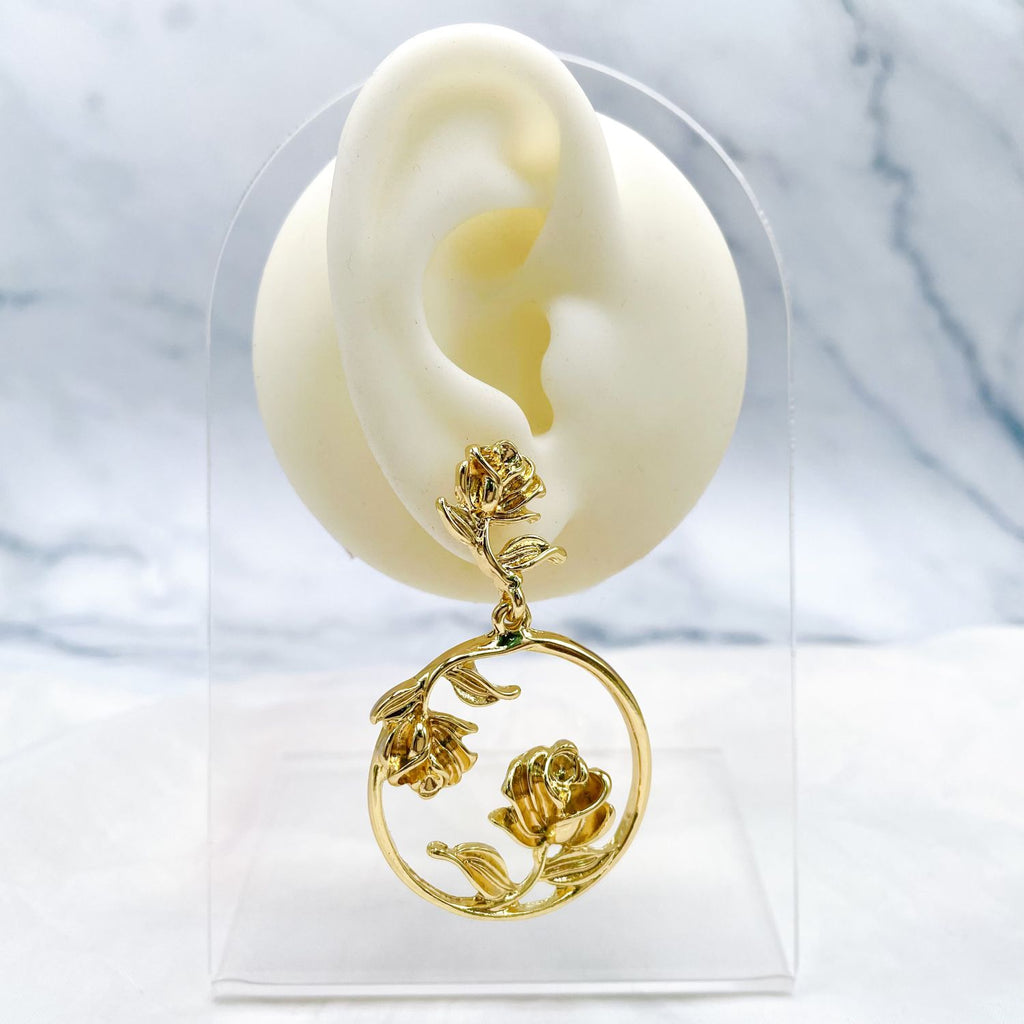 Flower 18K Gold Anti Tarnish Dangler Earring For Women Bulk