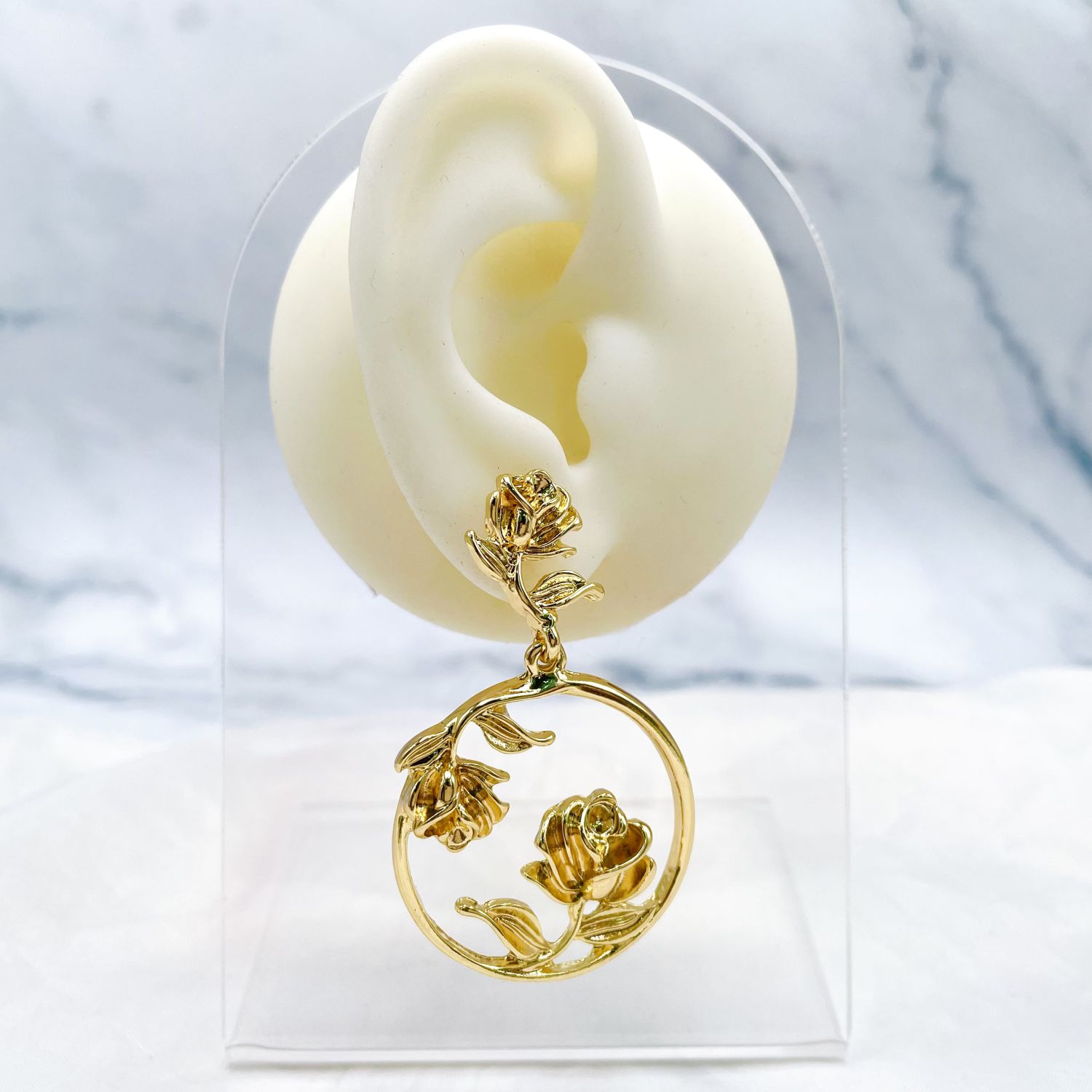 Flower 18K Gold Anti Tarnish Dangler Earring For Women Bulk