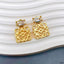 Square Filigree CZ 18K Gold Anti Tarnish Dangler Earring Bulk