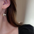 Ball Glossy 18K Gold Anti Tarnish Drop Hoop Earring For Women Bulk