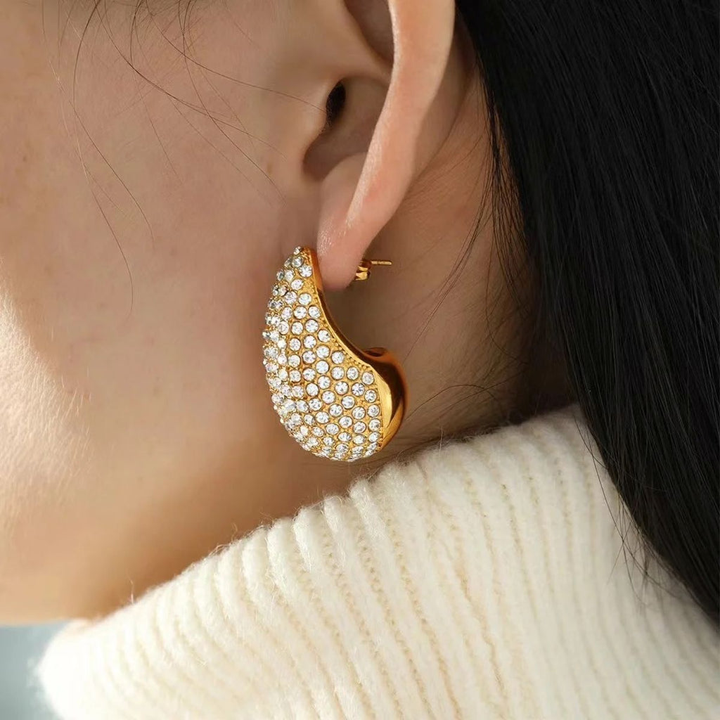 Paisley 18K Gold Pearl Anti Tarnish Stud Earring For Women Bulk