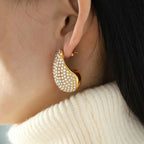Paisley 18K Gold Pearl Anti Tarnish Stud Earring For Women Bulk