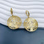Filigree Flower 18K Gold Stainless Steel Dangler Hoop Earring Bulk