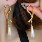 Drop Pearl White 18K Gold CZ Anti Tarnish Dangler Earring Bulk